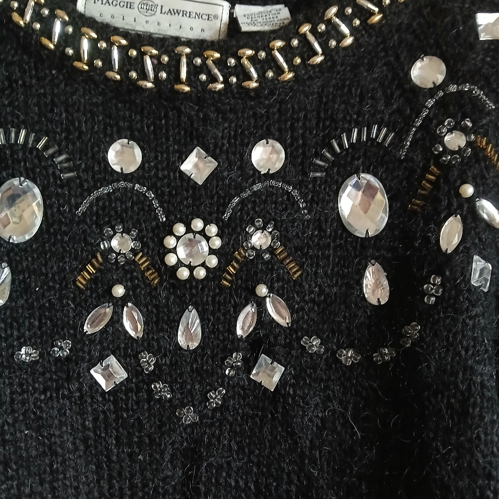 Maggie Lawrence Vtg Mohair Whimisgoth Black Sweater Size Large - Picture 9 of 13